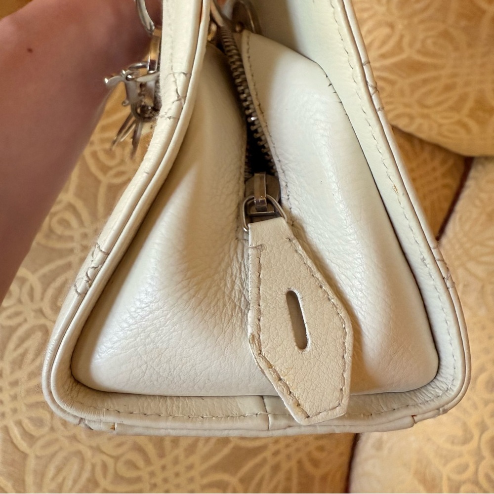 Vintage Calfskin Cannage Stitched Small East West Lady Dior White - Picture 6 of 16